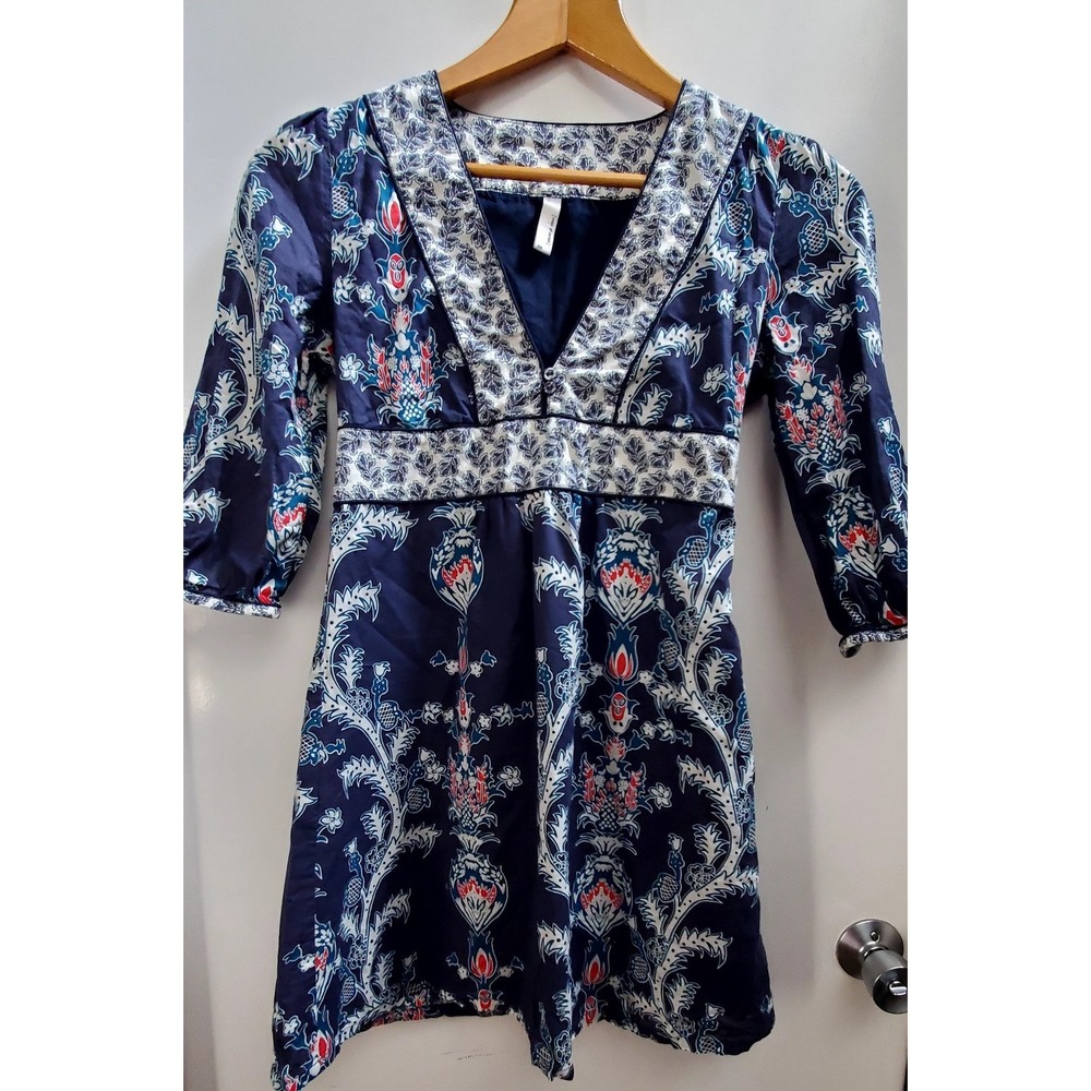 VOE Voice of Europe Duck Dress 38/US10 Paisley Grey-Blue/Teal/Red A Line Boho